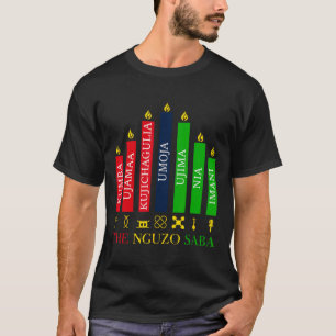 Happy Kwanzaa Kinara Zeven kaarsen Principes van K T-shirt