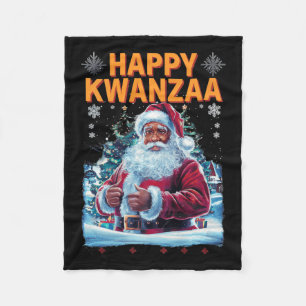Happy Kwanzaa Merry Christmas Afro-Amerikaanse Hoi Fleece Deken