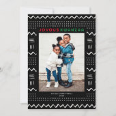 Happy Kwanzaa Modern Mudcloth Pattern Foto Feestdagenkaart (Voorkant)