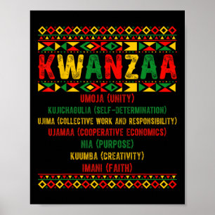 Happy Kwanzaa Pajama Kinara Principes Kaarsen Pan Poster