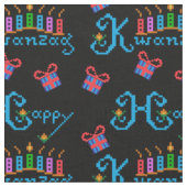 Happy Kwanzaa Pattern Stof (Close Up)