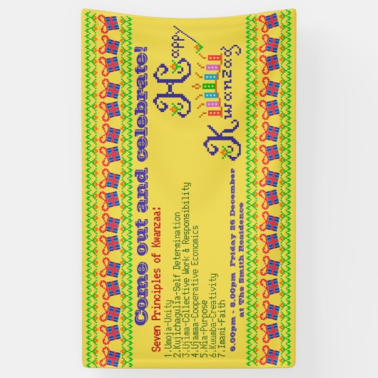 Happy Kwanzaa Personalized Spandoek (Verticaal)
