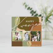 Happy Kwanzaa Photo 3 Collage Carte de vacances (Debout devant)