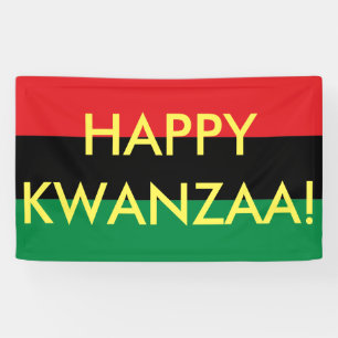 Happy Kwanzaa Red Black RBG UNIA Flag Spandoek