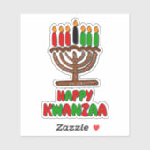 Happy Kwanzaa Red Yellow Green Candles Sticker (Vel)