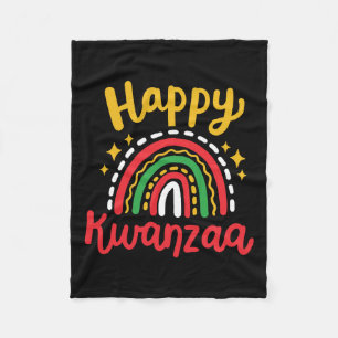 Happy Kwanzaa Retro Groovy Rainbow African America Fleece Deken