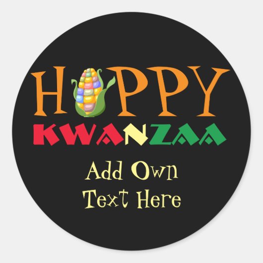 Happy Kwanzaa Stickers 4 gunsten geschenken gepers (Voorkant)