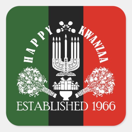 Happy Kwanzaa Vierkante Sticker (Voorkant)