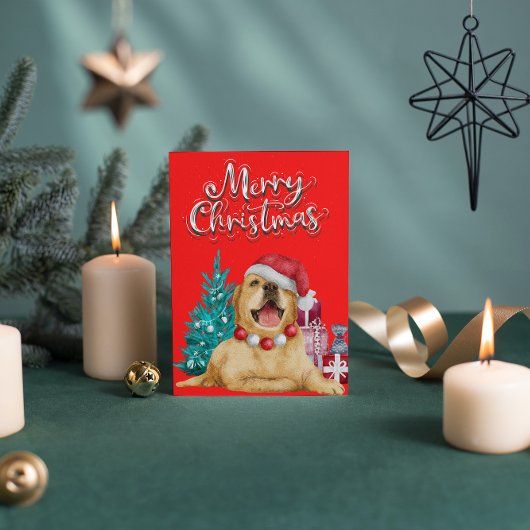 Happy Lab Retriever Red Holiday Briefkaart