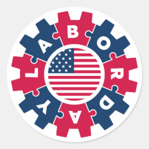 Happy Labor Day Fun Ronde Sticker
