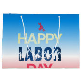 Happy Labor Day in rood wit blauw Groot Cadeauzakje (Achterkant)