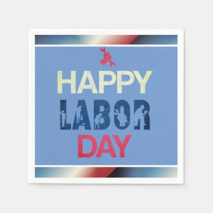 Happy Labor Day in rood wit blauw Servet
