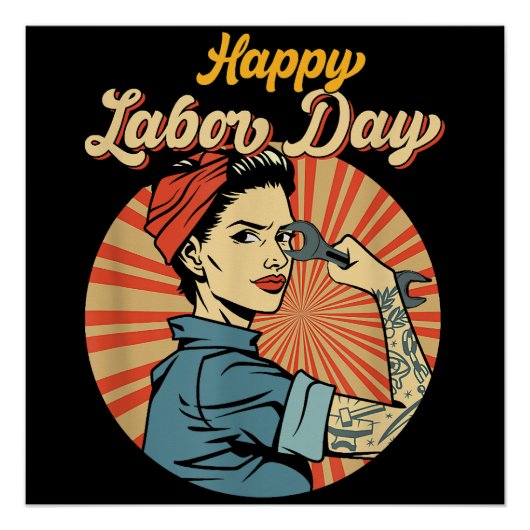 Happy Labor Day Meisje Sterke arbeidersbeweging We Perfect Poster (Voorkant)