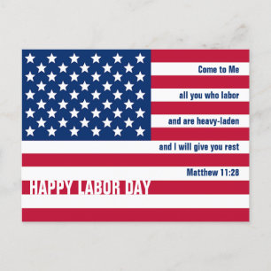 HAPPY LABOR DAY Patriotic Christelijk USA Holiday Feestdagenkaart