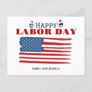 Happy Labor Day patriottische Amerikaanse vlag Briefkaart