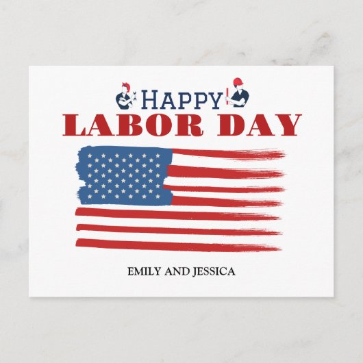 Happy Labor Day patriottische Amerikaanse vlag Briefkaart (Voorkant)