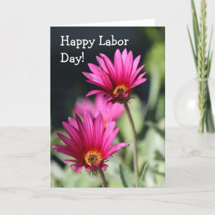 Happy Labor Day Pink Daisy wenskaart Kaart