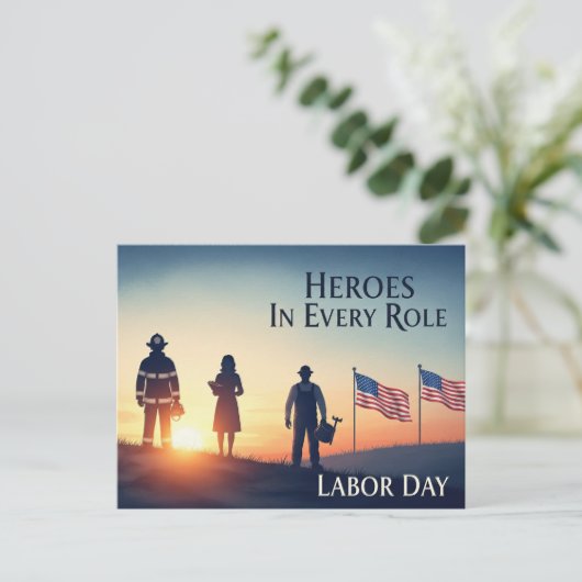 Happy Labor Day Postcard Briefkaart (Staand voorkant)
