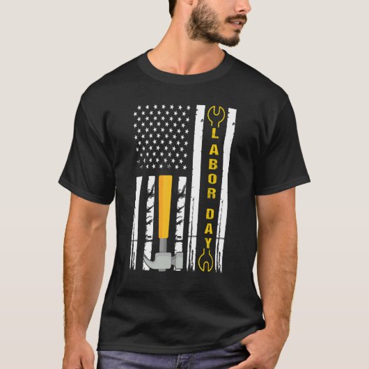 Happy Labor Day US Flag Union Strong Union Proud T-shirt (Voorkant)