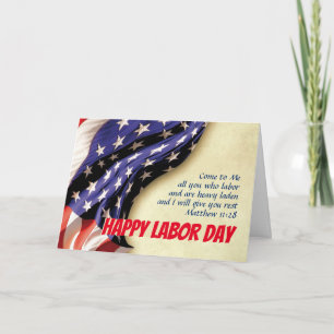 HAPPY LABOR DAY USA Flag Scripting Gepersonaliseer Kaart