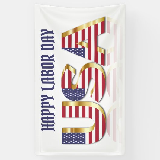 Happy Labor Day USA Typografie Spandoek (Verticaal)