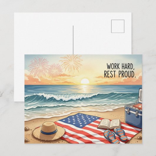 Happy Labor Day  with Flag Postcard Briefkaart (Voorkant / Achterkant)