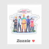 Happy Labor's Day Workforce Heroes Sticker (Feuille)