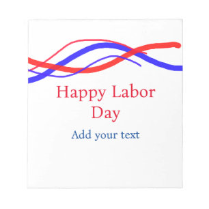 Happy labour dag rood blauw Amerikaans jouw tekst Notitieblok