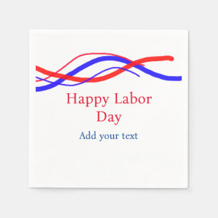 Happy labour dag rood blauw Amerikaans jouw tekst  Servet