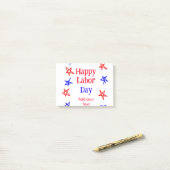 Happy labour dag rood blauw ster Amerikaanse dag a Post-it® Notes (Op bureau)