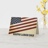 Happy Labour Day Amerikaanse vlag Kaart (Gele Bloem)