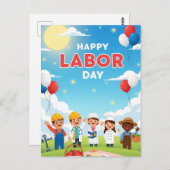 Happy Labour Day Briefkaart (Voorkant / Achterkant)