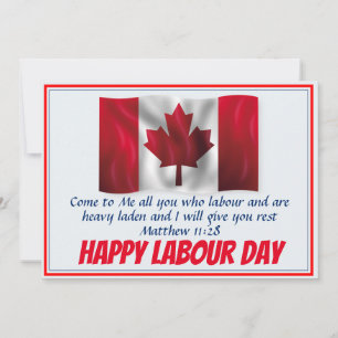 HAPPY LABOUR DAY CANADA Vlaggeschrift Gepersonalis Feestdagenkaart