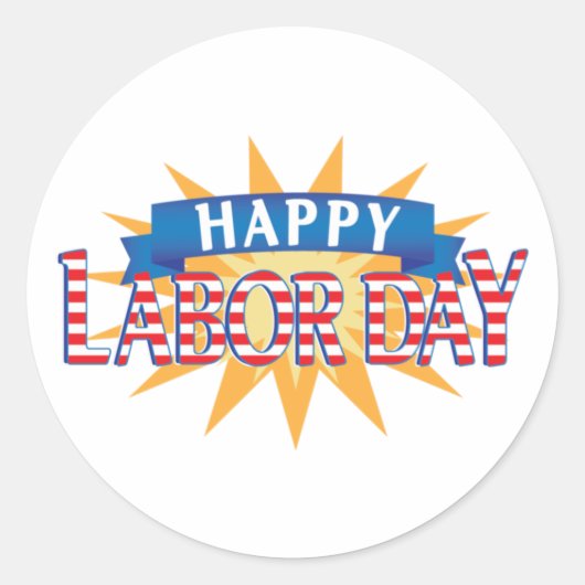 Happy Labour Day Ronde Sticker (Voorkant)