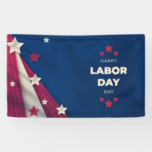 Happy Labourdag Verenigde Staten vlag Rood Blauw Spandoek
