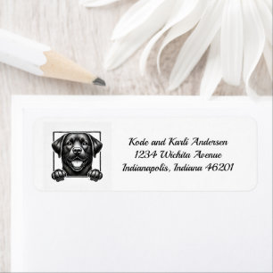 Happy Labrador Retriever Retouradres Label