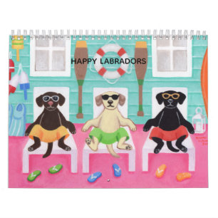 Happy Labradors Fun Life Calendar 2018 Kalender