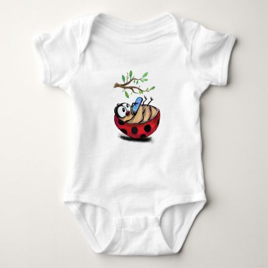 Happy Ladybug Grappige Baby Bodysuit (Voorkant)