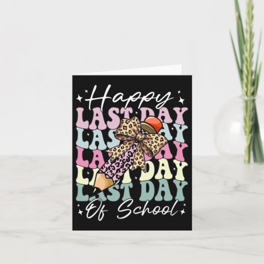 Happy Last Day of School Coquette Bow Afstuderen P Kaart (Voorkant)