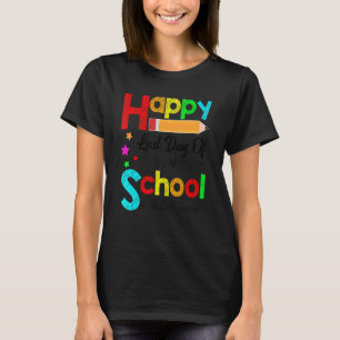 Happy Last Day Of School Hello Summer Teacher Stud T-shirt