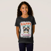 Happy Last Day of School Messy Bun Groovy T-shirt (Voorkant volledig)