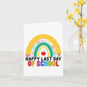 Happy Last Day Of School Teacher Student Graduatio Kaart (Gele Bloem)