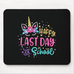 Happy Last Day of School Unicorn Face Hallo Summer Muismat