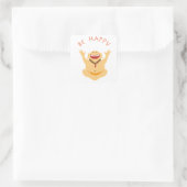 Happy Laughing Buddha Vierkante Sticker (Tas)
