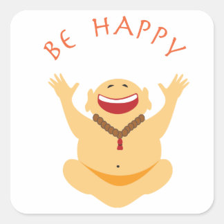 Happy Laughing Buddha Vierkante Sticker