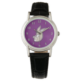 Happy Lavender Rabbit roze Eyes Ink Tekening Desig Horloge