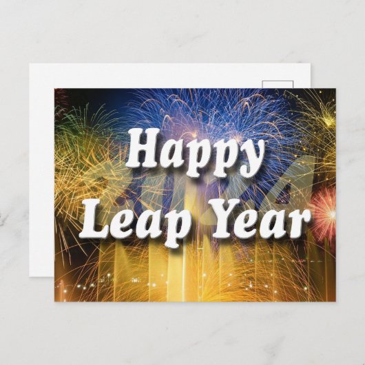 Happy Leap Year 2024 Briefkaart (Voorkant / Achterkant)