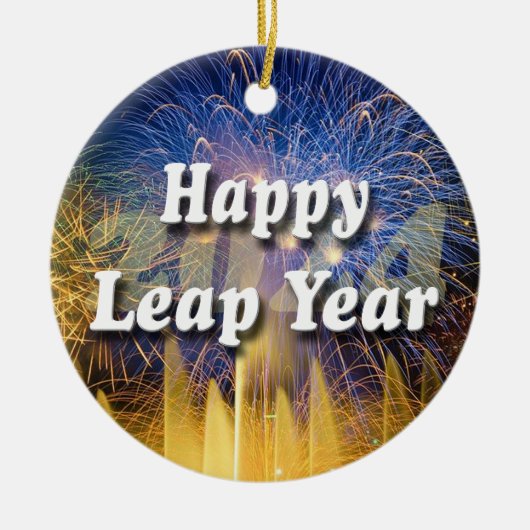 Happy Leap Year 2024 Keramisch Ornament (Voorkant)