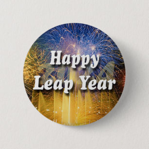 Happy Leap Year 2024 Ronde Button 5,7 Cm