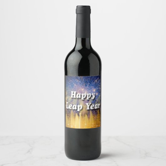 Happy Leap Year 2024 Wijn Etiket (Voorkant)